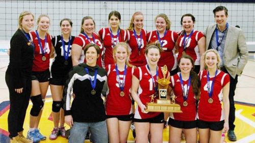 Sydenham's senior girls volleyball team head to AAA OFSAA in North Bay on March 7 after clinching their KASSAA win on February 21